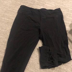 Betsey johnson workout pants with crisscrossing